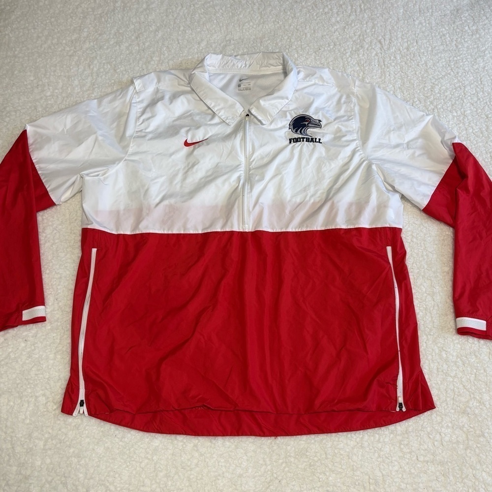Nike Men Red Color Block Football Quarter Zip Windbreaker